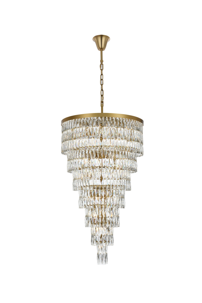 Josephine 32 inch Rectangular Chandelier in Satin Gold