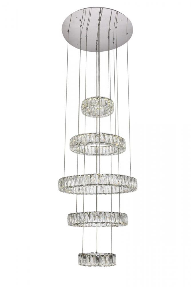 Monroe Integrated LED Chip Light Chrome Chandelier Clear Royal Cut Crystal