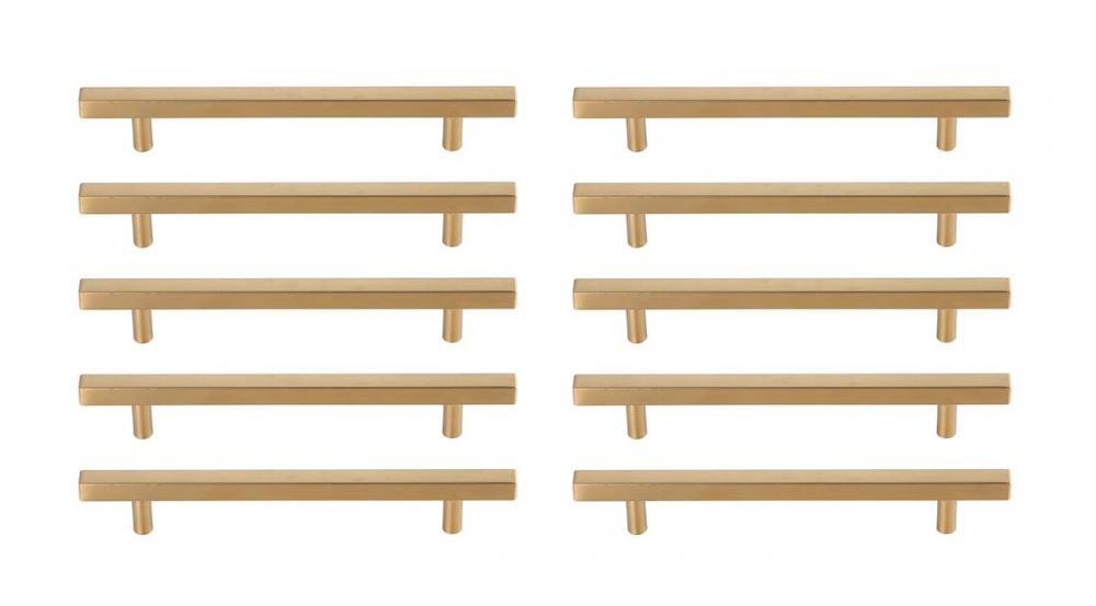 Dior 6-5/16" Center to Center Brass Bar Pull Multipack (set of 10)