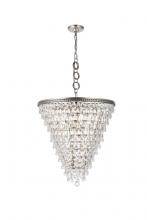 Elegant 1219D24AS/RC - Nordic 7 Light Antique Silver Chandelier Clear Royal Cut Crystal