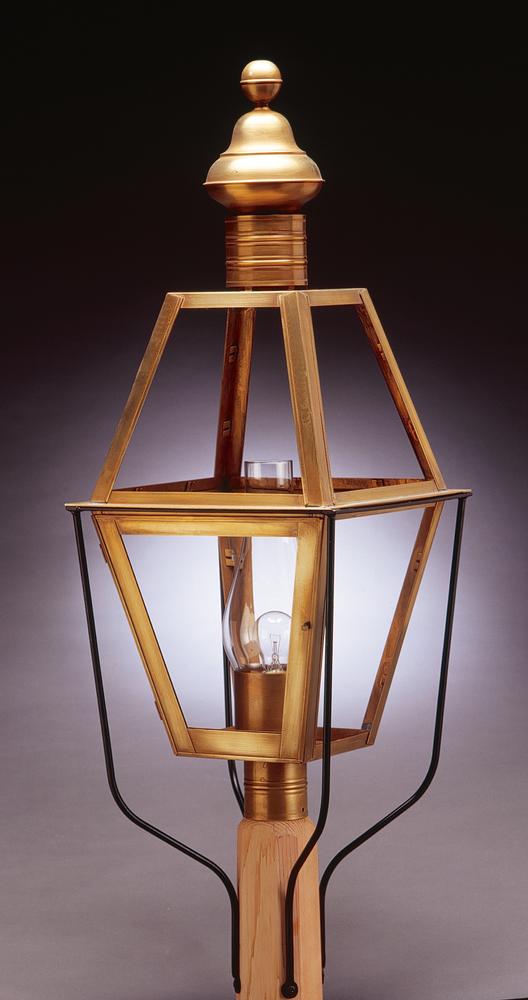 Post Dark Brass 3 Candelabra Sockets Frosted Glass