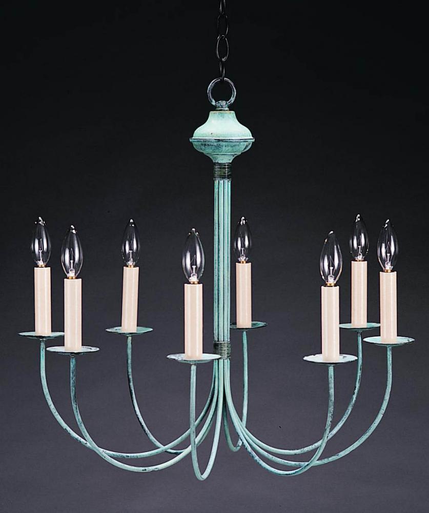 Hanging J-Arms Verdi Gris 8 Candelabra Sockets