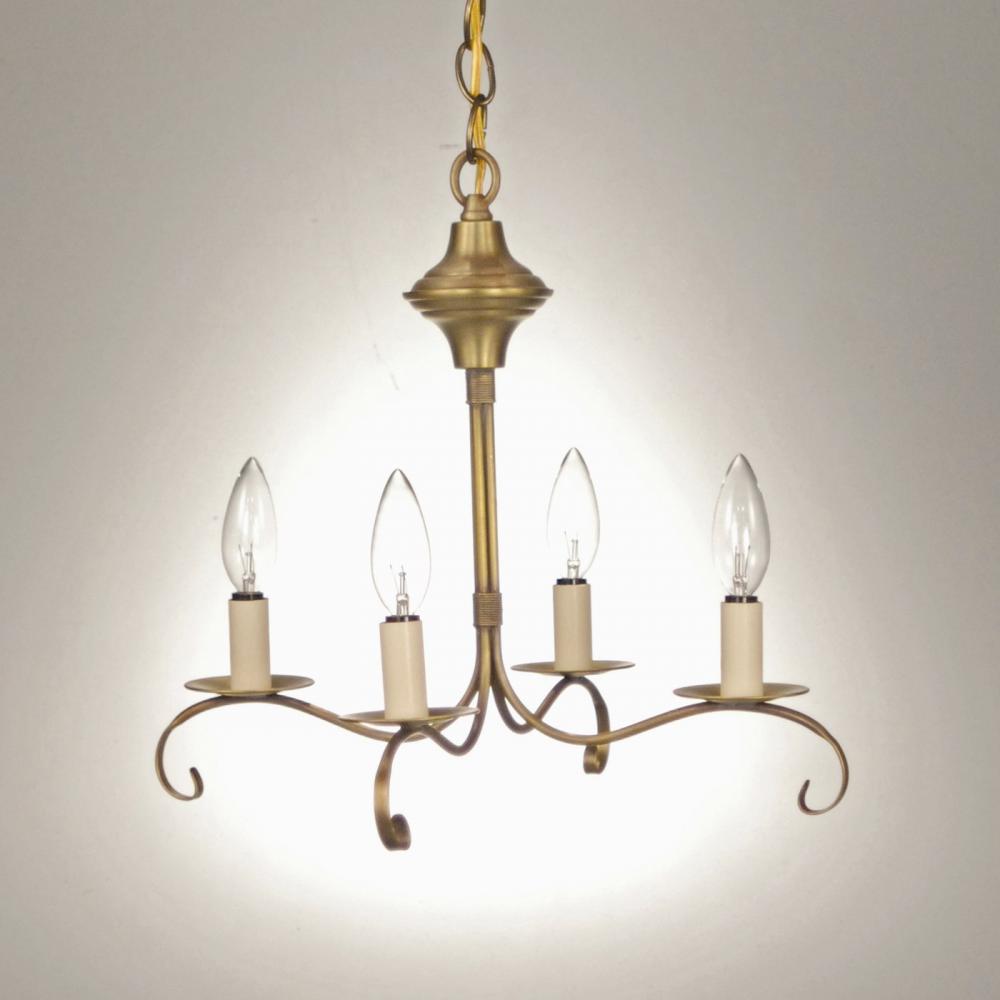 Hanging S-Arms With Curl Verdi Gris 4 Candelabra Sockets