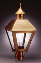 Northeast Lantern 1113-AC-CIM-FST - Post Antique Copper Medium Base Socket With Chimney Frosted Glass