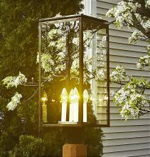 Northeast Lantern 11653-DAB-LT4-SMG - Dowtown Post Light With 4 Candelabras