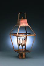 Northeast Lantern 2243-DB-LT3-FST - Tapered Post Dark Brass 3 Candelabra Sockets Frosted Glass