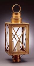 Northeast Lantern 5053-VG-CIM-CLR - Can Top X-Bars Post Verdi Gris Medium Base Socket With Chimney Clear Glass