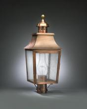 Northeast Lantern 5543-DB-LT3-CLR - Pagoda Post Dark Brass 3 Candelabra Sockets Clear Glass