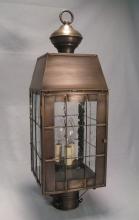 Northeast Lantern 8343-VG-LT3-CLR - H-Rod Post Verdi Gris 3 Candelabra Sockets Clear Glass