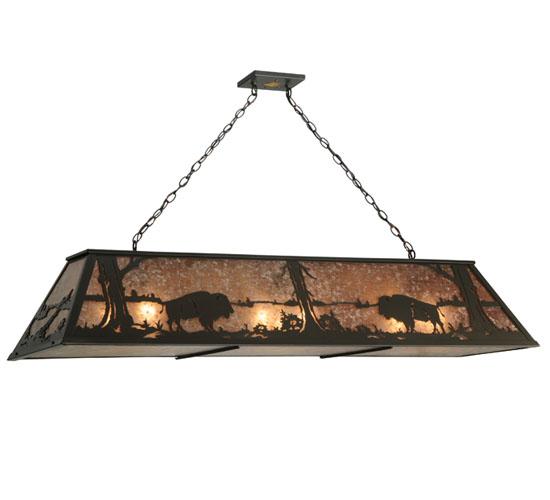 62" Long Buffalo at Lake Oblong Pendant