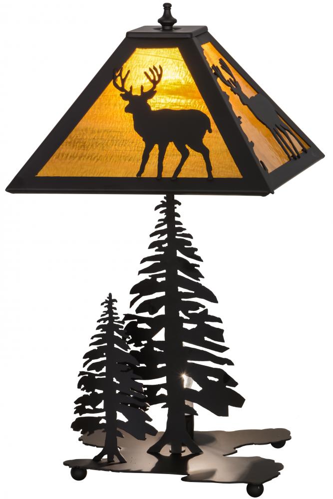 21" High Placid Deer W/Lighted Base Table Lamp