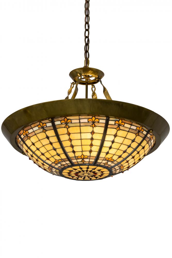 28"W Fleur-de-Lite Inverted Pendant