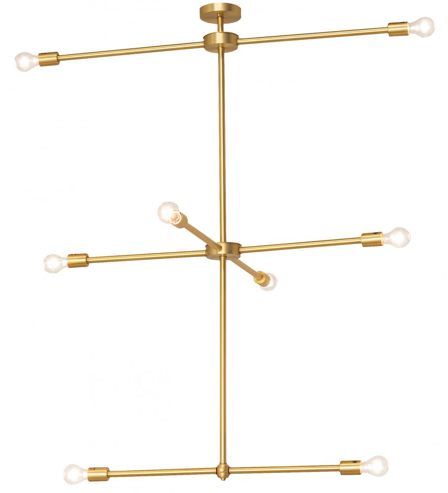 44" Long Pronograde Jack 8 Light Oblong Chandelier