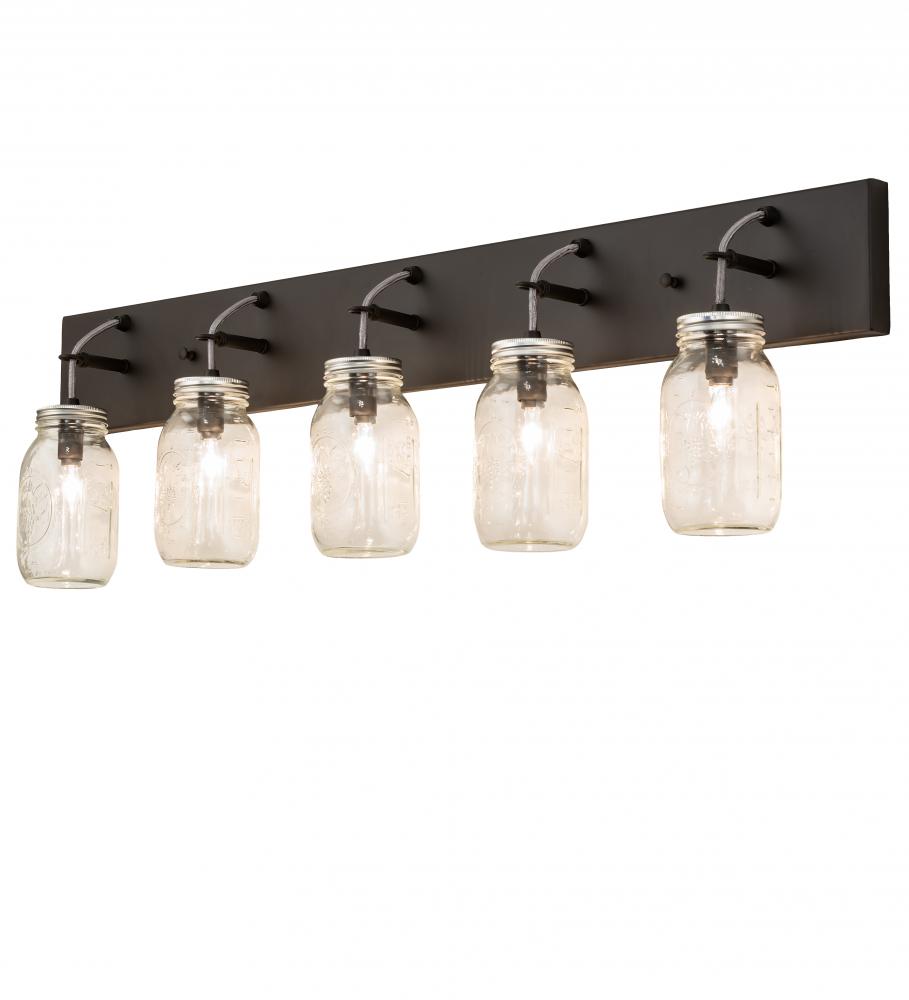 40" Wide Mason Jar 5 Light Vanity Light