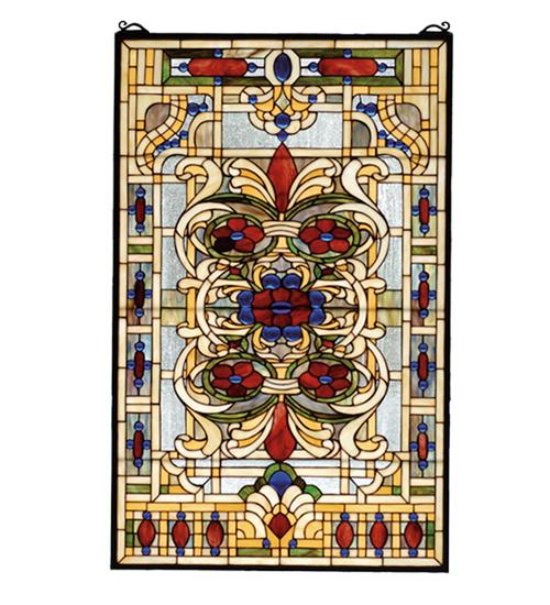 22"W X 35"H Estate Floral Stained Glass Window