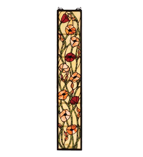 7"W X 37"H Poppy Stained Glass Window