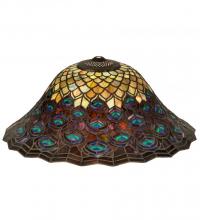 Meyda White 10676 - 20" Wide Tiffany Peacock Feather Shade