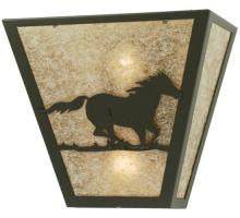Meyda White 112770 - 13" Wide Running Horses Wall Sconce