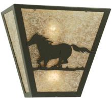 Meyda White 112771 - 13" Wide Running Horses Wall Sconce