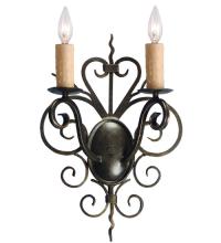 Meyda White 120137 - 15" Wide Kenneth 2 Light Wall Sconce