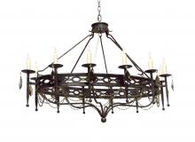 Meyda White 120261 - 60" Long Jasmine 12 LT Oblong Chandelier