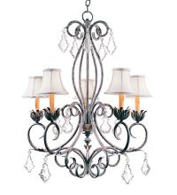 Meyda White 120311 - 28" Wide Felicia 5 Light Chandelier