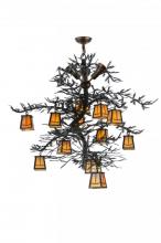 Meyda White 142768 - 52"W Pine Branch Valley View 12 LT W/Uplights Chandelier