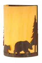 Meyda White 143417 - 10"W Pine Tree and Bear Wall Sconce