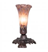 Meyda White 14358 - 7" High Purple Iridescent Pond Lily Mini Lamp