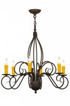 Meyda White 148751 - 28" Wide Squire 6 Light Chandelier