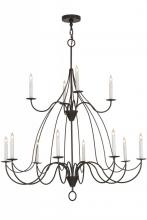 Meyda White 154070 - 48"W Polonaise 12 LT Two Tier Chandelier