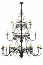 Meyda White 155775 - 60" Wide Polonella 24 Light Three Tier Chandelier