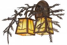 Meyda White 159315 - 17"W Pine Branch Valley View 2 LT Wall Sconce