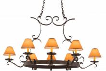 Meyda White 160119 - 53" Long Handforged 8 Light Oblong Chandelier