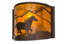Meyda White 163884 - 12" Wide Running Horses Wall Sconce