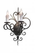 Meyda White 174332 - 14" Wide Kenneth 2 Light Wall Sconce