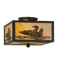 Meyda White 18793 - 10"Sq Loon Flushmount