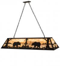 Meyda White 193481 - 60"L Bear at Lake Oblong Pendant