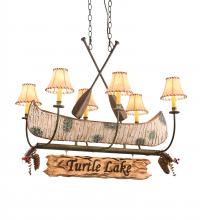 Meyda White 197097 - 36" Long Personalized Canoe 6 Light Chandelier