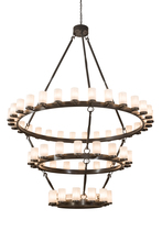 Meyda White 197921 - 84" Wide Noziroh Ring 60 LT Three Tier Chandelier