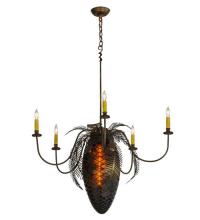 Meyda White 19829 - 36"W Pinecone 5 Arm Chandelier