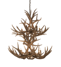 Meyda White 200461 - 36" Wide Antlers Mule Deer 12 Light Chandelier