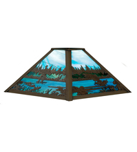 Meyda White 21407 - 13" Square Fly Fishing Creek Shade