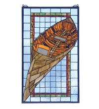 Meyda White 21439 - 15" Wide X 25" High Guideboat Stained Glass Window