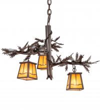 Meyda White 215312 - 24" Wide Pine Branch Valley View 3 Light Chandelier