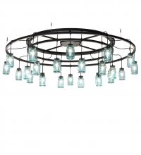 Meyda White 224641 - 75" Wide Mason Jar 24 Light Chandelier