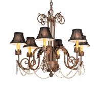 Meyda White 247387 - 28" Wide Lindsay 6 Light Chandelier