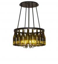 Meyda White 250308 - 26" Wide Tuscan Vineyard 20 Light Wine Bottle Chandelier