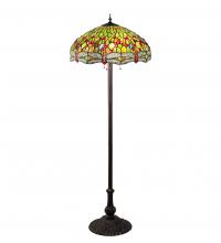 Meyda White 36501 - 62" High Tiffany Hanginghead Dragonfly Floor Lamp