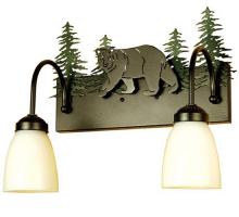 Meyda White 51063 - 16" Wide Lone Bear 2 Light Vanity Light